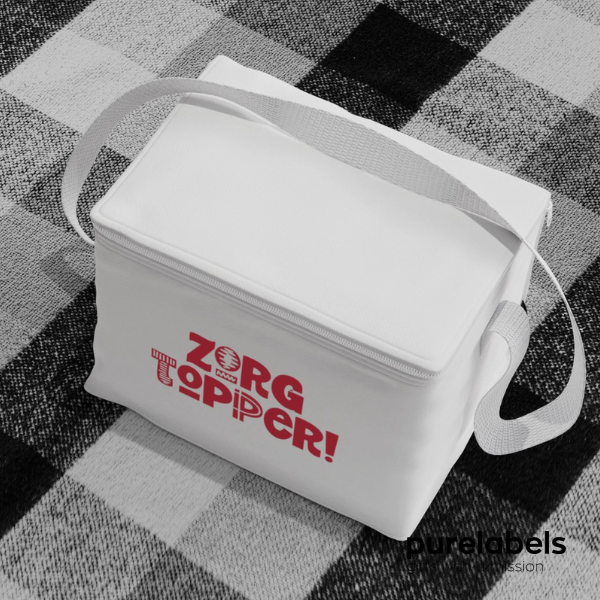 Cadeautje zorgmedewerkers | Koeltas gerecyclede Non Woven | Zorgtopper Wit Cadeautje zorgmedewerkers | Koeltas gerecyclede Non Woven | Zorgtopper Wit