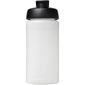 Baseline® Plus 500 ml sportfles met flipcapdeksel - Transparent/Zwart
