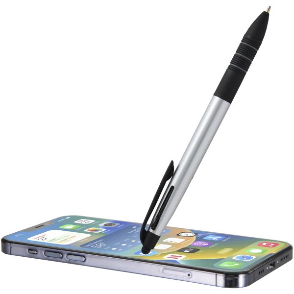 Trine 3-in-1 RCS gerecycleerde balpen met stylus - Zilver Trine 3-in-1 RCS gerecycleerde balpen met stylus - Zilver
