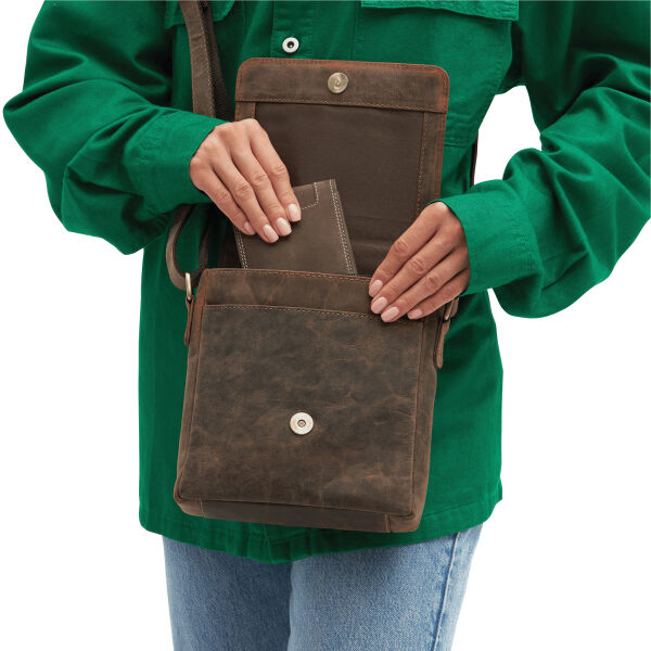 WILDERNESS - Genuine leather bag brown WILDERNESS - Genuine leather bag brown