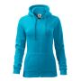Sweatshirt women's Trendy Zipper blue atoll XS