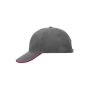 6 Panel Double Sandwich Cap dark-grey/red/white one size