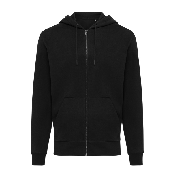 Iqoniq Abisko gerecycled katoen hoodie met rits, zwart (4XL)