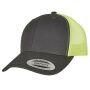 RETRO TRUCKER CAP, CHARCOAL / NEON GREEN, One size, FLEXFIT