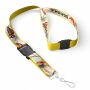 Afneembare polyester keycord met gesublimeerde satijnen overlay