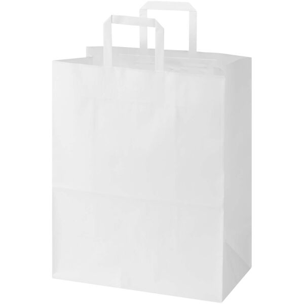 Kraft papieren tas 80–90 g/m² met platte handvatten – 32 x 17 x 39 cm - Wit Kraft papieren tas 80–90 g/m² met platte handvatten – 32 x 17 x 39 cm - Wit