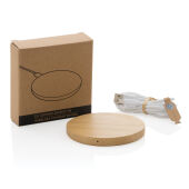 Bamboe 5W draadloze oplader rond, bruin