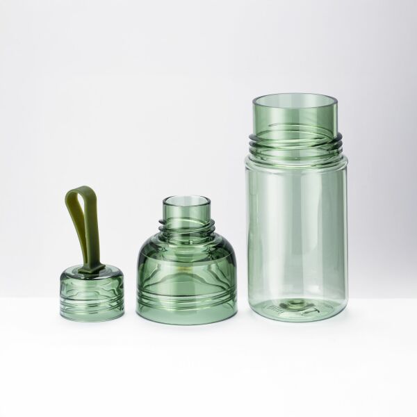 Transparante drinkfles met draaglus | Groen Transparante drinkfles met draaglus | Groen
