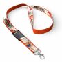 Afneembare polyester keycord met gesublimeerde satijnen overlay