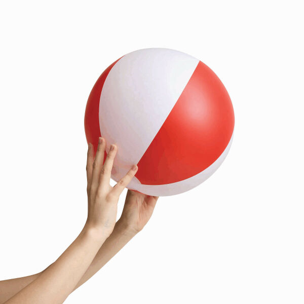 ATLANTIC - Opblaasbare strandbal rood, wit ATLANTIC - Opblaasbare strandbal rood, wit