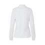Poloshirt met lange mouw | stretch | dames - Wit, 6XL