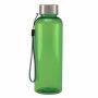 Tritan drinkfles 500 ml met RVS dop, transparant groen