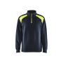 Sweatshirt bi-colour met halve rits Sweatshirt bi-colour met halve rits