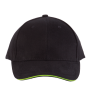 Orlando - 6 panel cap Black / Lime One Size Orlando - 6 panel cap Black / Lime One Size