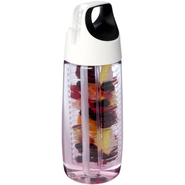 HydroFruit 700 ml recycled plastic sport bottle with flip lid and infuser