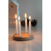 4-CHRISTMAS - Kleine houten adventskrans bruin, wit 4-CHRISTMAS - Kleine houten adventskrans bruin, wit