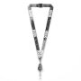 Gerecycled Polyester (rPET) sublimatie lanyard met badge reel met metalen krimp