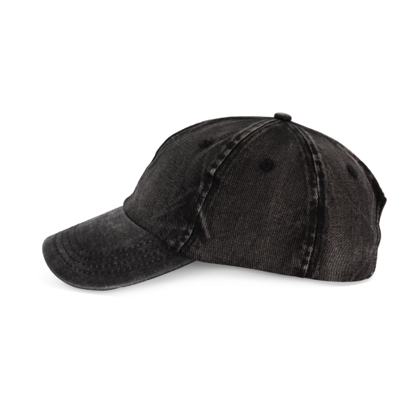 Vintage Cap mit 6 Panels Washed Black One Size Vintage Cap mit 6 Panels Washed Black One Size