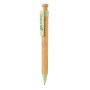 Bamboe pen met tarwestro clip, groen