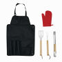 GREAT BBQ - BBQ-schort met BBQ-bestek rood, zilver, zwart