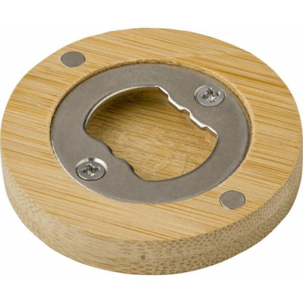 Bamboe magneet met flesopener Ace