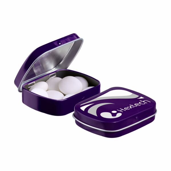 Mini scharnierblikje Mentos met opdruk