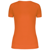 Dames sport-T-shirt V-hals Fluorescent Orange M
