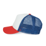 Trucker - Pet 5 panelen White / French Red / Reflex Blue One Size