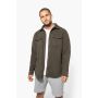 Overshirt van fleece met sherpavoering Dark Khaki / Storm Grey S