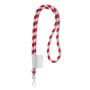 Polyester 2-kleurige koord-lanyard met full color label
