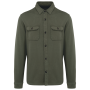 Ecologisch verwassen herenoverhemd in geborsteld fleece Washed Organic Khaki XXL