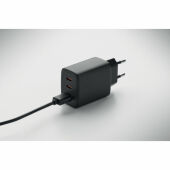 EXTEN - EU 2-polige wandadapter/lader - Zwart