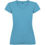 Victoria damesshirt met V-hals en korte mouwen - Turquoise - 3XL