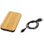 Future 6000 mAh draadloze powerbank van bamboe en stof - Naturel/Zwart Future 6000 mAh draadloze powerbank van bamboe en stof - Naturel/Zwart