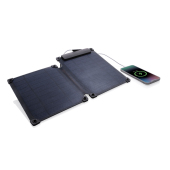 Solarpulse gerecycled plastic draagbaar solar panel 10W, zwart