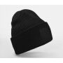 DEEP CUFFED TONAL PATCH BEANIE, BLACK, One size, BEECHFIELD