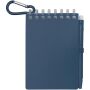 Lig Mini gerecycleerd outdoor notitieboek met zachte kaft en balpen (zwarte inkt) - Oceaanblauw