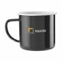 Retro Emaille Mok 350 ml - zwart/wit