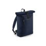 RECYCLED ROLL-TOP BACKPACK, NAVY, One size, BAG BASE