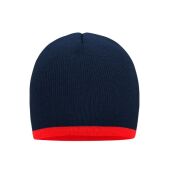 Beanie with Contrasting Border navy/red