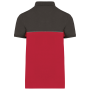 Ecologische uniseks polo met korte mouwen in twee kleuren Red / Dark Grey 5XL