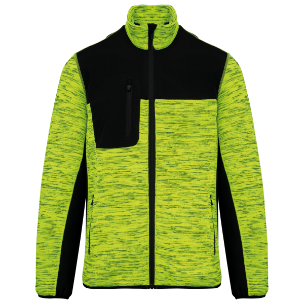 Gerecycled herenjasje in polytricot Fluorescent Yellow Melange / Black 5XL Gerecycled herenjasje in polytricot Fluorescent Yellow Melange / Black 5XL