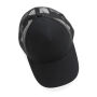 Impact AWARE™ 5 panel recycled katoenen truckercap, zwart