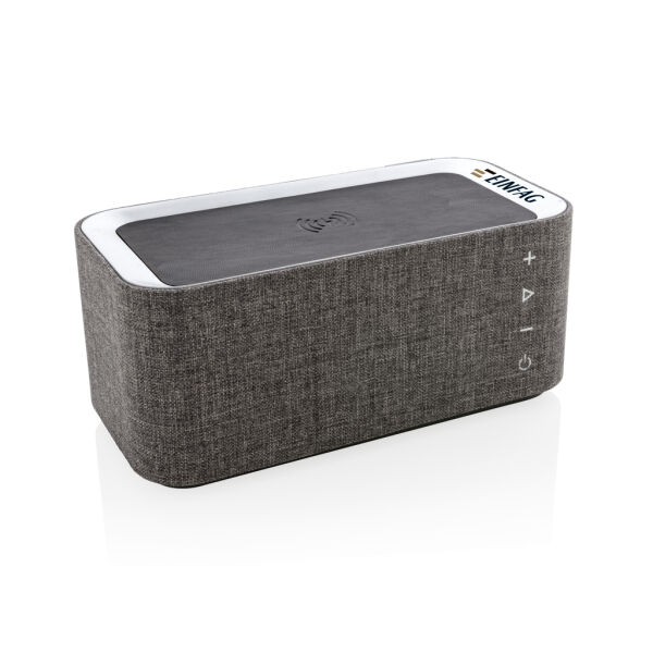 Vogue speaker met 5W draadloze oplader, grijs, zwart Vogue speaker met 5W draadloze oplader, grijs, zwart