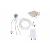 2090 - Xoopar Mr. Bio Long 60W Oplaadkabel + UK Plug Adapter  - Wit