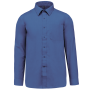 Overhemd in onderhoudsvriendelijk polykatoen-popeline heren Cobalt Blue S