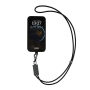 Terra RCS gerecycled PET telefoon lanyard 60W oplaadkabel, grijs, zwart