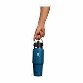 Hydro Flask Wide Mouth Travel Bottle with Flex Straw Cap 946 ml waterfles - indigo