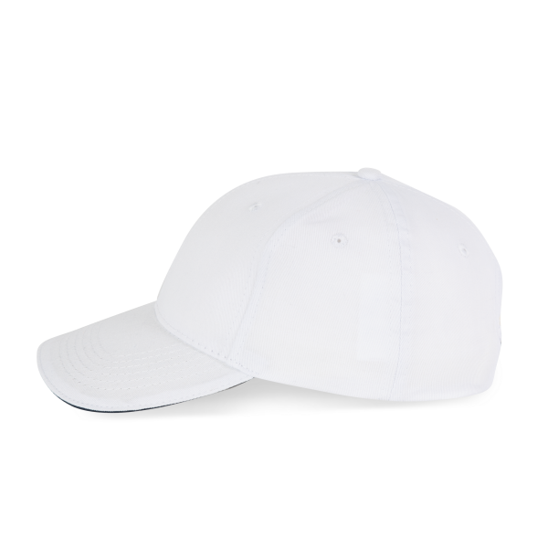 6-Panel-Kappe mit Kontrast-Sandwichschirm White / Navy One Size 6-Panel-Kappe mit Kontrast-Sandwichschirm White / Navy One Size