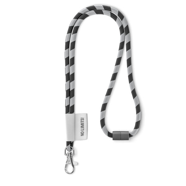 Polyester 2-kleurige koord-lanyard met full color label Polyester 2-kleurige koord-lanyard met full color label